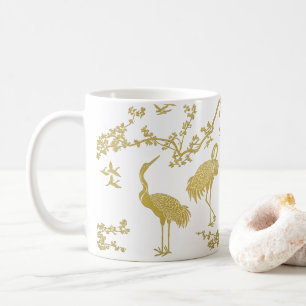 Mug Motif artistique de grues élégantes   Oiseaux grue