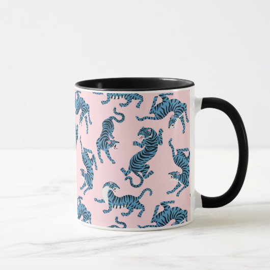 Mug Motif asiatique de tigre bleu (Droite)