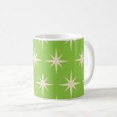 Mug Motif Atomique Fleur de Starburst Vert Citron du M (Devant droit)