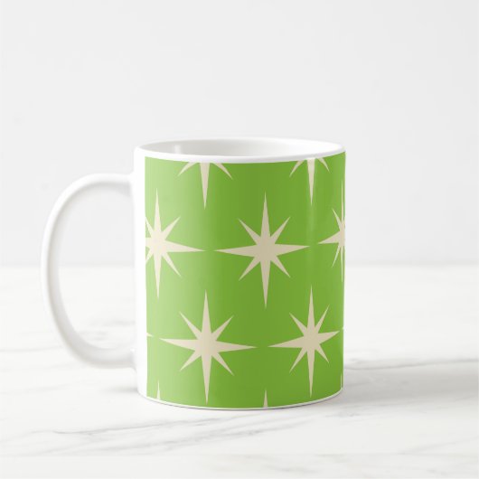 Mug Motif Atomique Fleur de Starburst Vert Citron du M (Gauche)