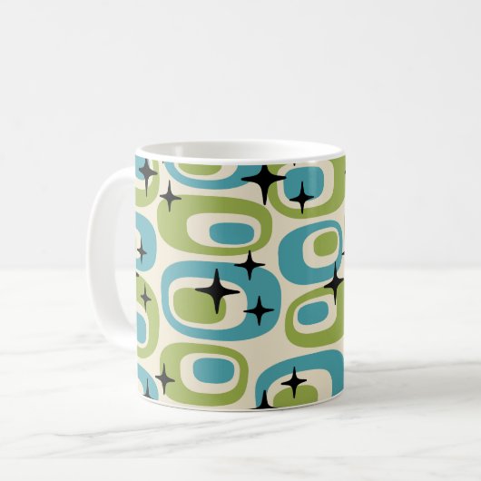 Mug Motif atomique moderne du milieu du siècle (Devant gauche)