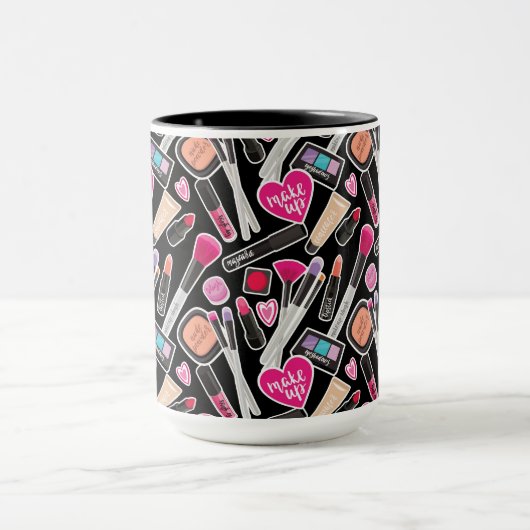Mug Motif au néon de maquillage (Centre)