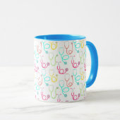 Mug Motif au néon de stéthoscope (Devant droit)
