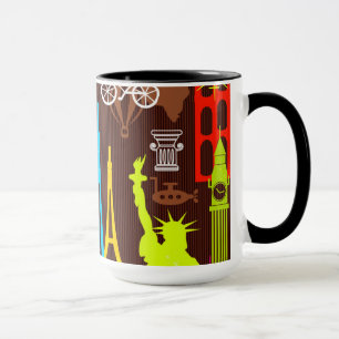 Mug Motif au néon de voyage du monde
