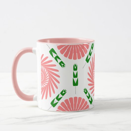 Mug motif aux fleurs roses (Gauche)