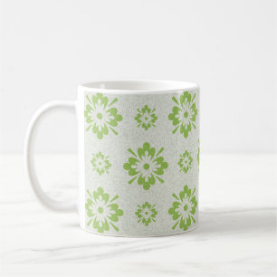 Mug Motif aux formes florales vertes