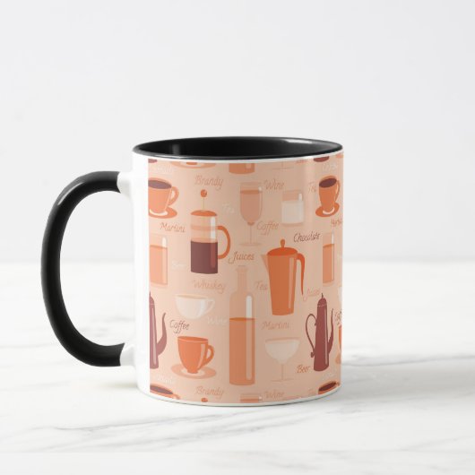 Mug Motif avec boissons et texte (Gauche)