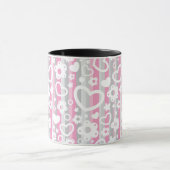 Mug Motif avec des coeurs et des fleurs (Centre)