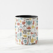 Mug Motif avec des icônes de cuisine (Centre)