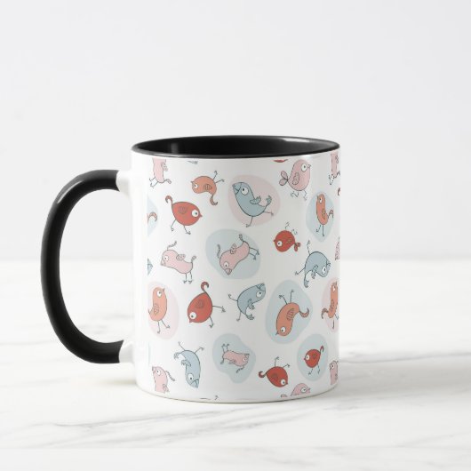 Mug motif avec des oiseaux de bande dessinée (Gauche)