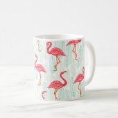 Mug Motif avec des ornements flamands roses sur un fon (Devant droit)