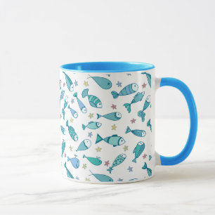Mug Motif avec des poissons et des étoiles de mer