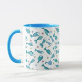 Mug Motif avec des poissons et des étoiles de mer (Gauche)