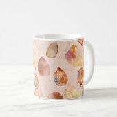 Mug Motif avec feuille. Feuille de graphisme et d'aqua (Devant droit)