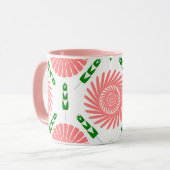 Mug motif avec fleurs roses (Devant gauche)