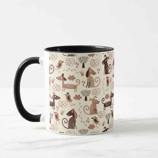 Mug motif avec les chiens mignons (Gauche)