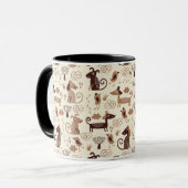 Mug motif avec les chiens mignons (Devant gauche)
