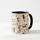 Mug motif avec les chiens mignons (Devant droit)
