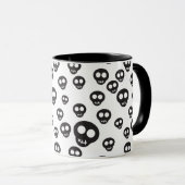 Mug Motif avec les crânes noirs sur le blanc (Devant droit)