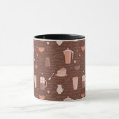 Mug Motif avec les éléments relatifs de café (Centre)