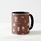 Mug Motif avec les éléments relatifs de café (Devant droit)