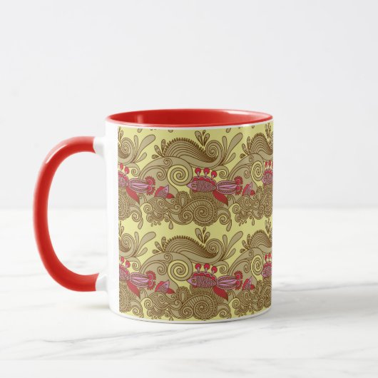 Mug Motif avec les poissons et la vague (Gauche)