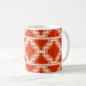 Mug Motif aztèque d'Ikat - rouille, orange et blanc (Devant droit)