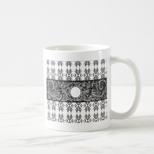 Mug Motif baroque noir classique à customiser (Droite)