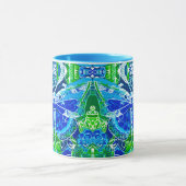 Mug Motif Batik de papillon et de médaillon en bleu (Centre)