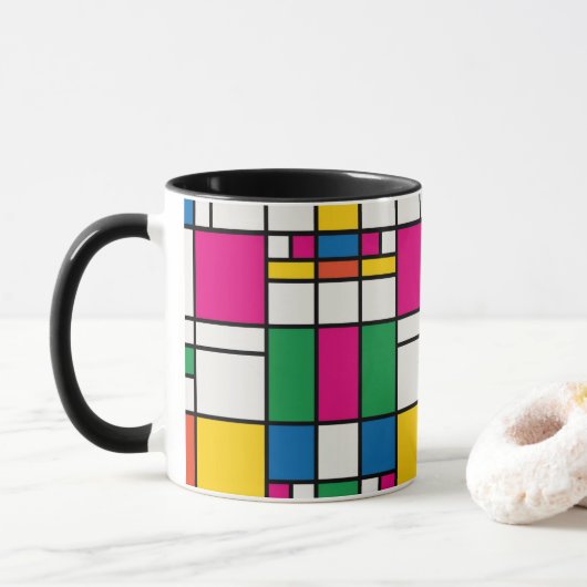 Mug Motif Bauhaus géométrique (Avec donut)