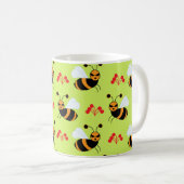 Mug Motif Bees Honeybee Fleurs rouges (Devant droit)