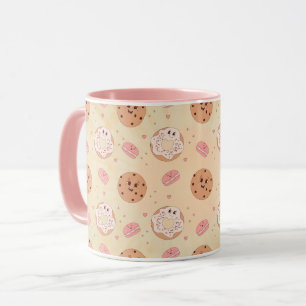 Mug Motif Beignets et Cookies Rétro