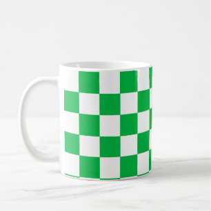 Mug Motif blanc À damiers blanc vert