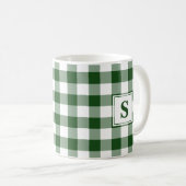 Mug Motif blanc blanc vert avec Monogramme (Devant droit)