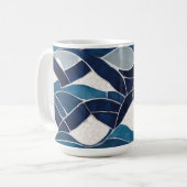 Mug Motif blanc bleu 01 (Devant gauche)