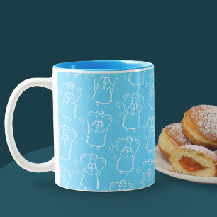 Mug Motif blanc et bleu Guardian Angel