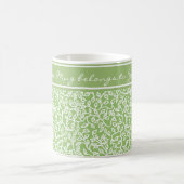 Mug Motif blanc Feuille sur Apple Green, Green Band (Centre)