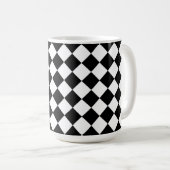 Mug Motif blanc noir de contrôle de diamant (Devant droit)