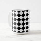 Mug Motif blanc noir de contrôle de diamant (Devant gauche)