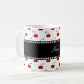 Mug Motif blanc nommé personnalisé de cerise (Devant gauche)