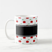 Mug Motif blanc nommé personnalisé de cerise (Gauche)