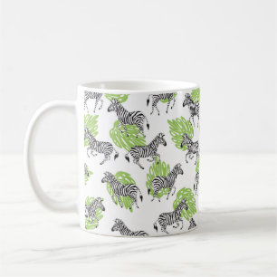 Mug Motif blanc sans couture avec zèbres. illustration