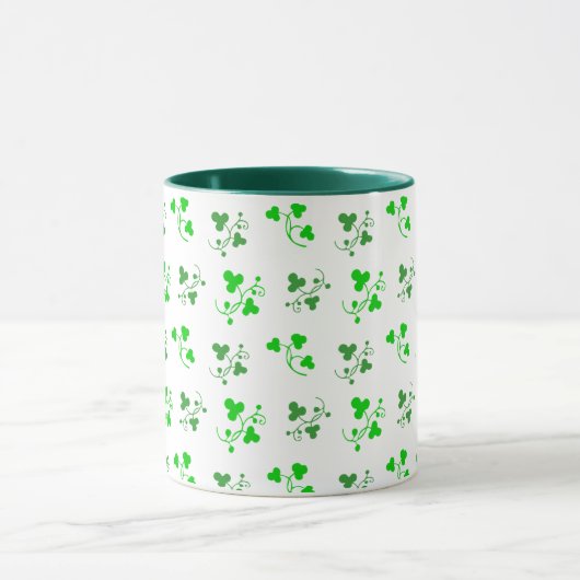 Mug Motif blanc vert Shamrock (Centre)