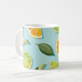 Mug Motif bleu citron vintage (Devant gauche)