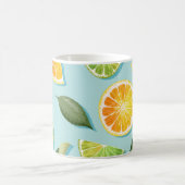 Mug Motif bleu citron vintage (Centre)