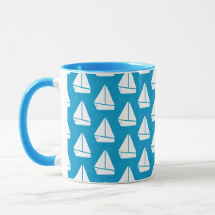 Mug Motif bleu-clair de voilier