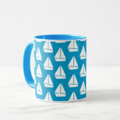 Mug Motif bleu-clair de voilier (Devant gauche)