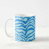 Mug Motif bleu de Bling de rayure de zèbre (Gauche)