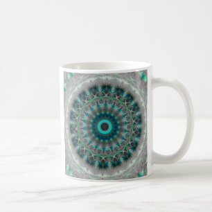 Mug Motif bleu de kaléidoscope de mandala de la terre