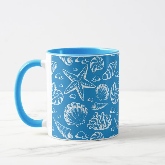 Mug Motif bleu de plage (Gauche)